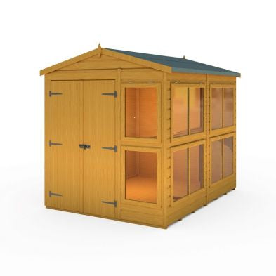 Shire Sun Hut 7' 9" x 6' 1" Apex Potting Shed - Classic Coated Shiplap