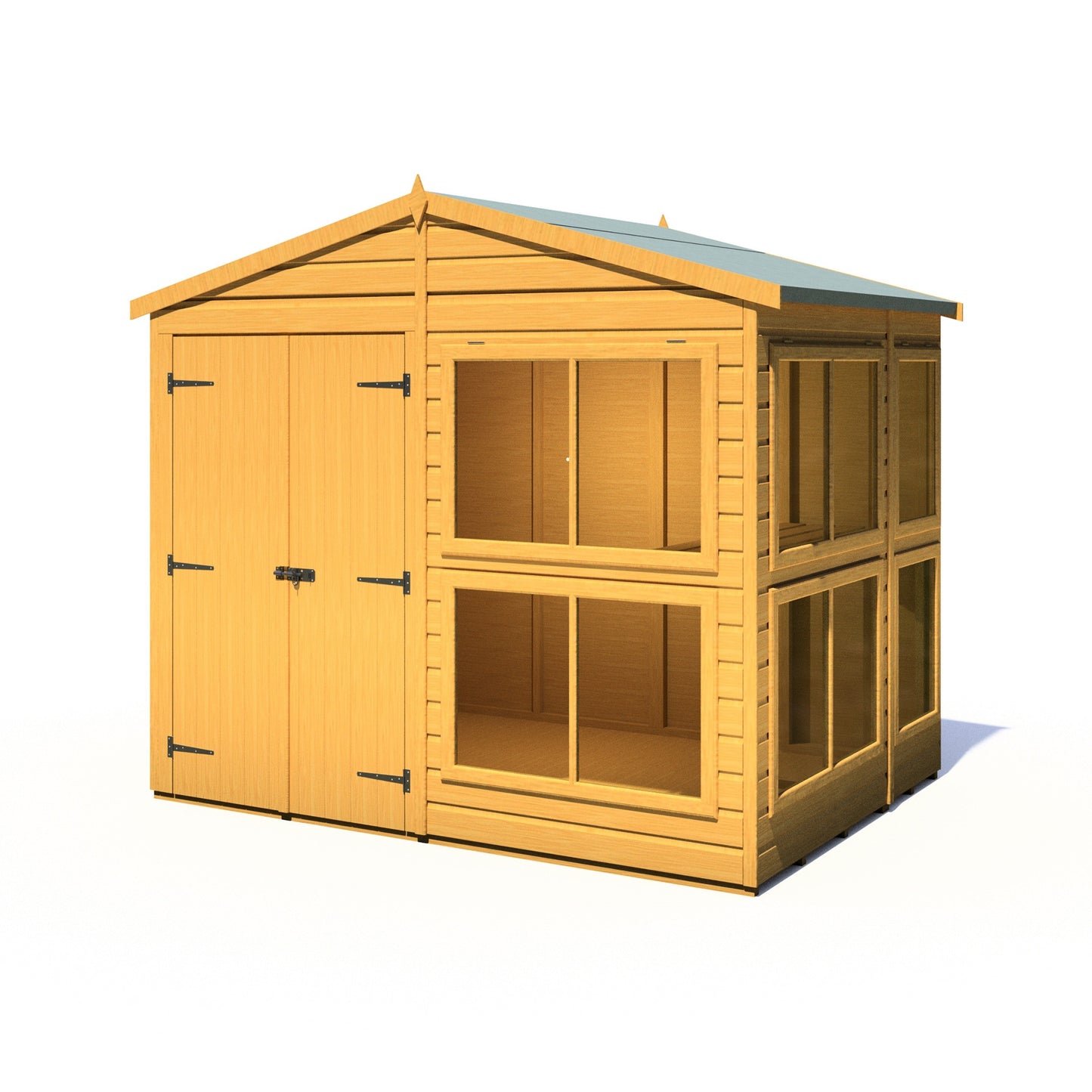 Shire Sun Hut 5' 10" x 8' Apex Potting Shed - Classic Coated Shiplap