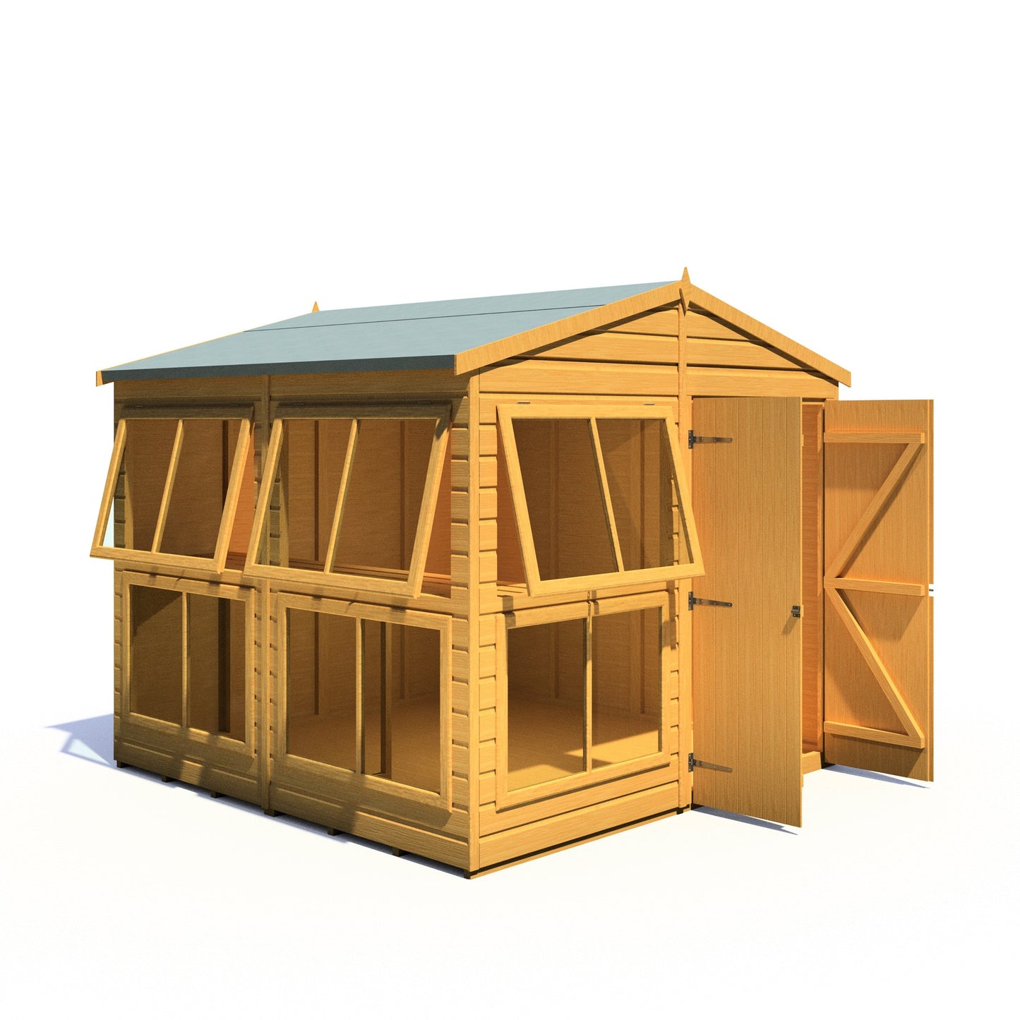 Shire Sun Hut 7' 9" x 8' Apex Potting Shed - Classic Coated Shiplap