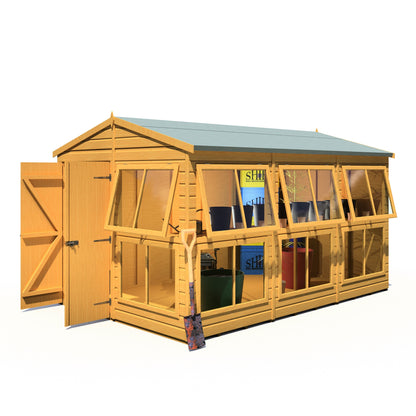 Shire Sun Hut 11' 8" x 8' Apex Potting Shed - Premium Coated Shiplap