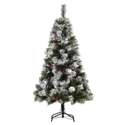 5ft Christmas Tree Artificial - White Frosted Green 184 Tips