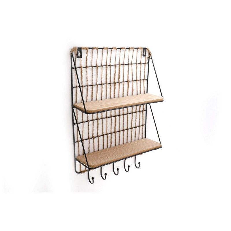 Cottage Shelving Unit Metal & Glass Gold 2 Shelves