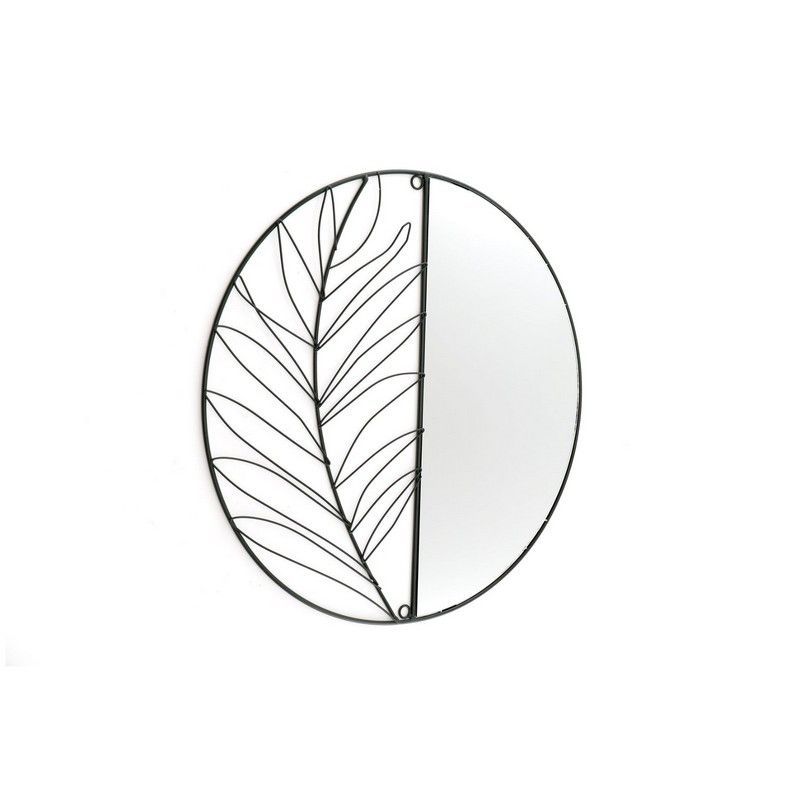 Contemporary Wall Mirror Metal Black 50cm