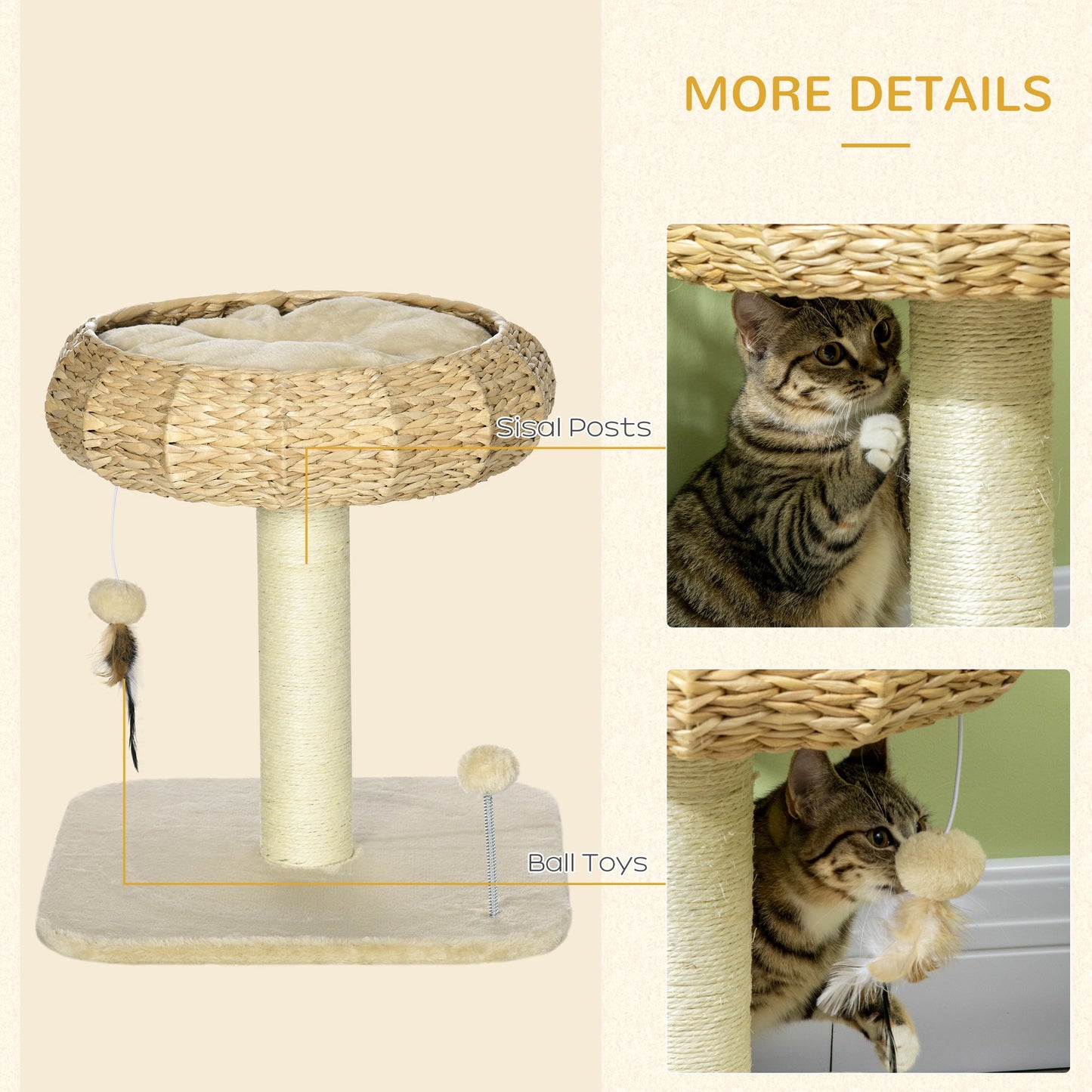 PawHut 51cm Cat Tree Kitten Tower