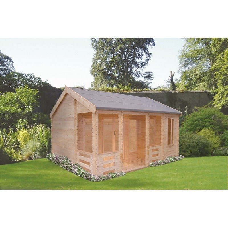 Shire Sherwood 18' x 19' 6" Reverse Apex Log Cabin - Premium 70mm Cladding Tongue & Groove