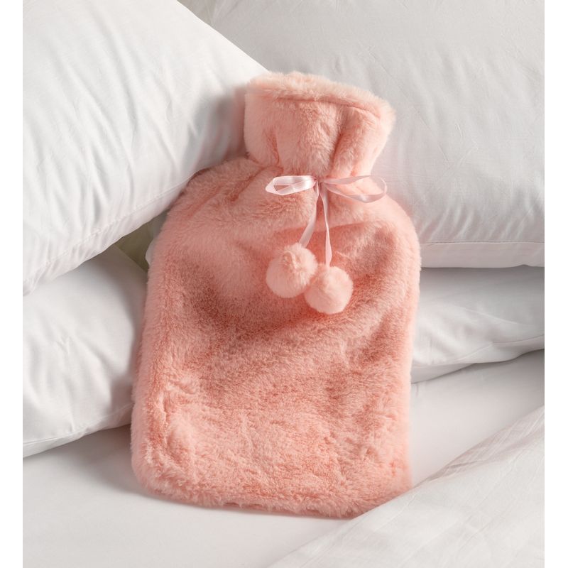 Hamilton McBride Pink Rabbit Fur Hot Water Bottle