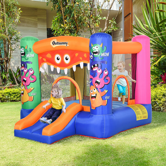 Bouncy Castle Inflatable Basket Trampoline Slide Monster Design 180 x 250 x 175 CM