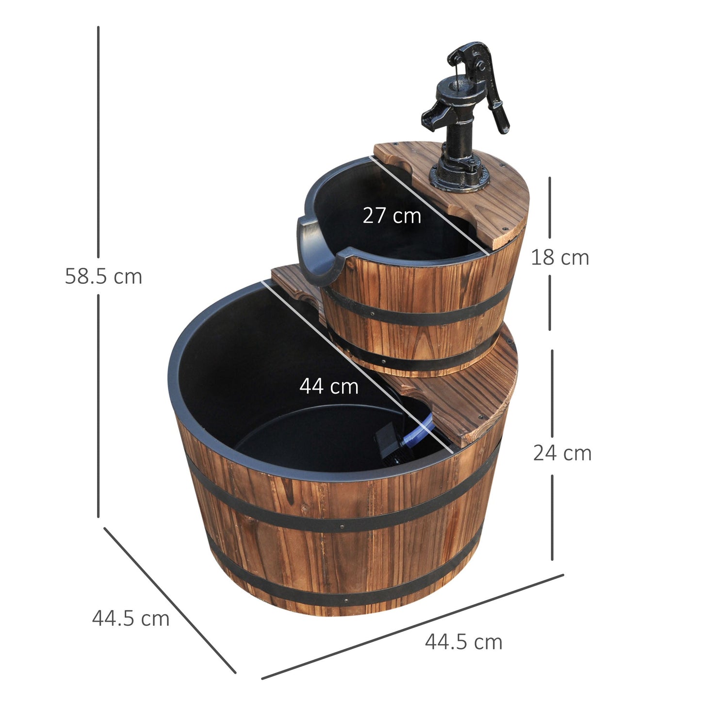 Wooden Water Pump Fountain