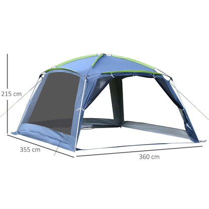 5-8 Persons Pop Up Tent Camping Gazebo Garden Tent-Dark Blue/Green