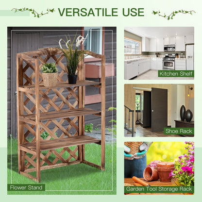 3-Tier Wooden Plant Stand Shelf