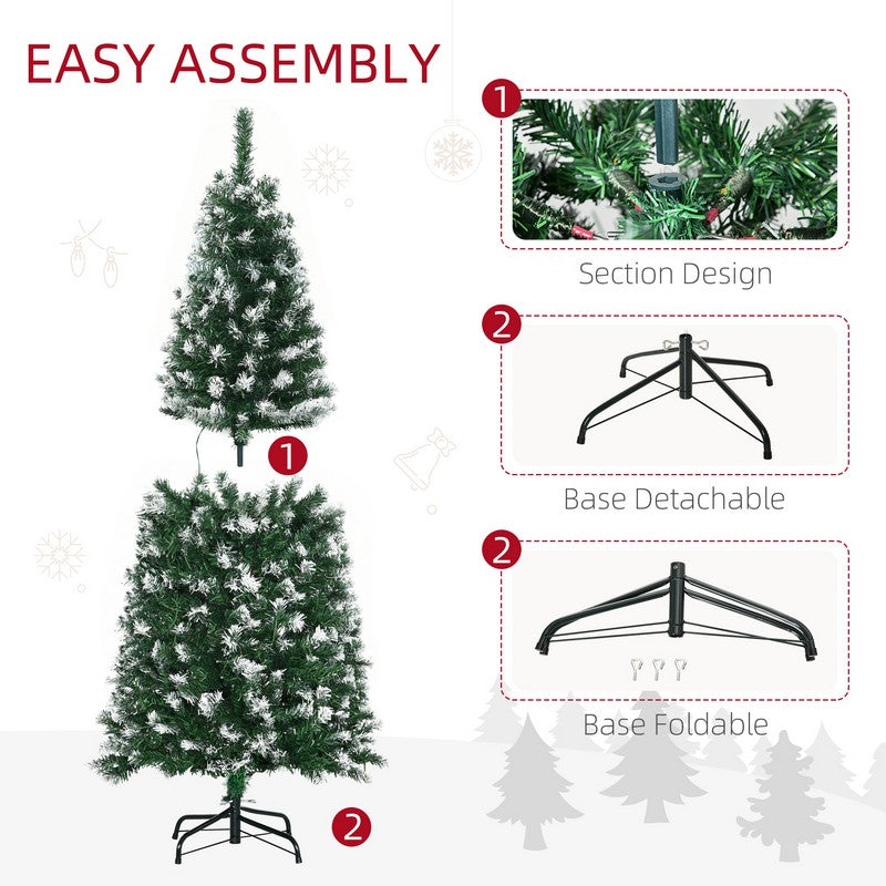 5FT Tall Prelit Pencil Slim Artificial Christmas Tree with Realistic Branches