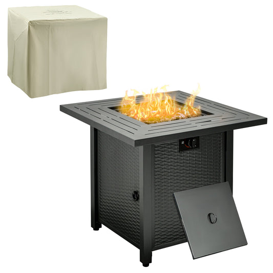 Square Propane Gas Fire Pit Table