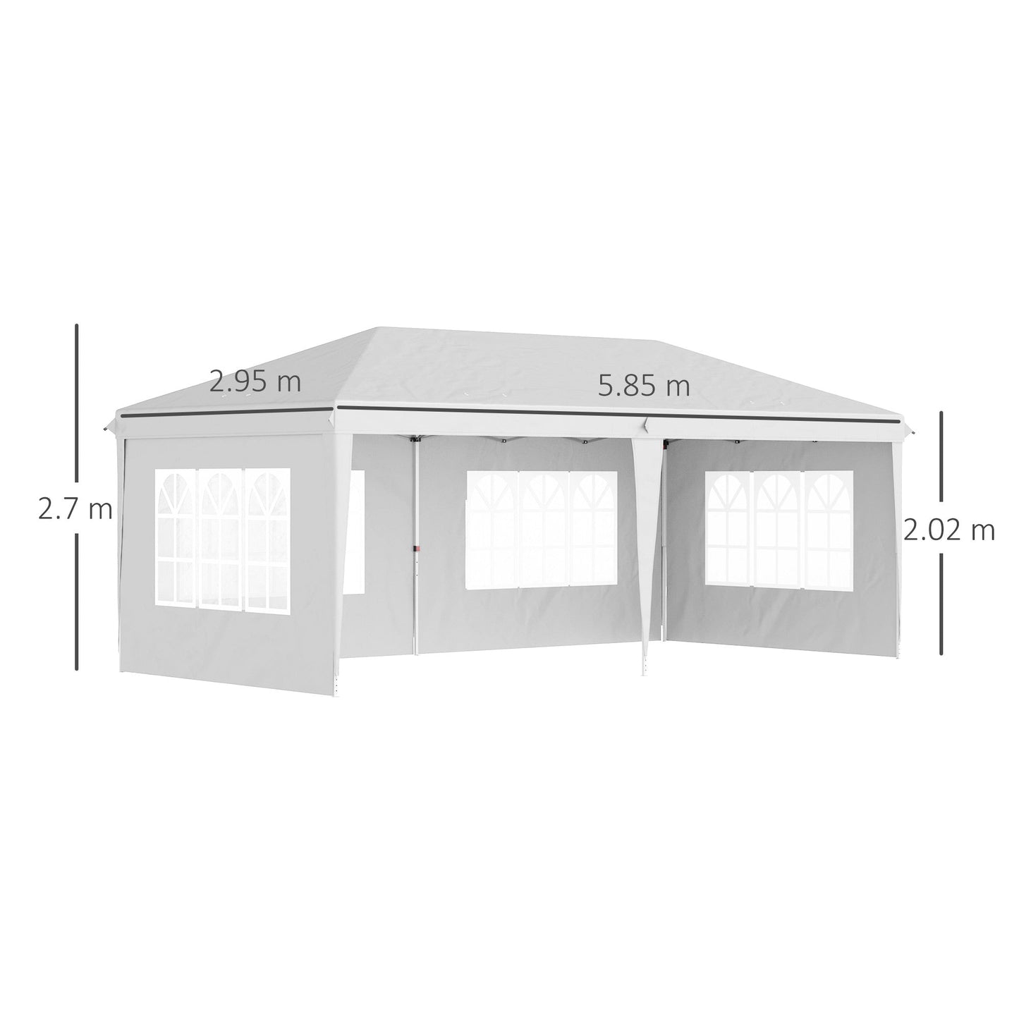 Outsunny 3 x 6m Half-Open Garden Gazebo