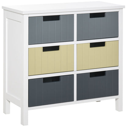 Chest of Drawers Storage Side Cabinet w/ 6 Detachable Drawers Home Furniture