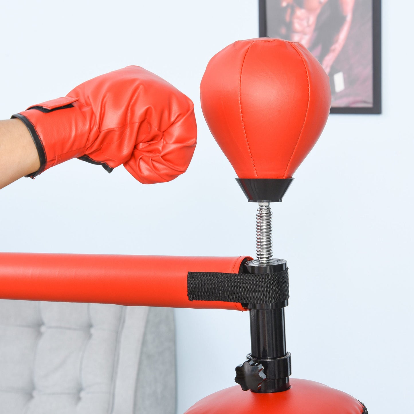 155-205cm 3-IN-1 Freestanding Boxing Punch Bag Stand with Rotating Flexible Arm