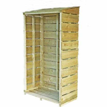 Shire Tall Wall 2' 10" x 1' 6" Pent Log Store - Premium Pressure Treated Shiplap