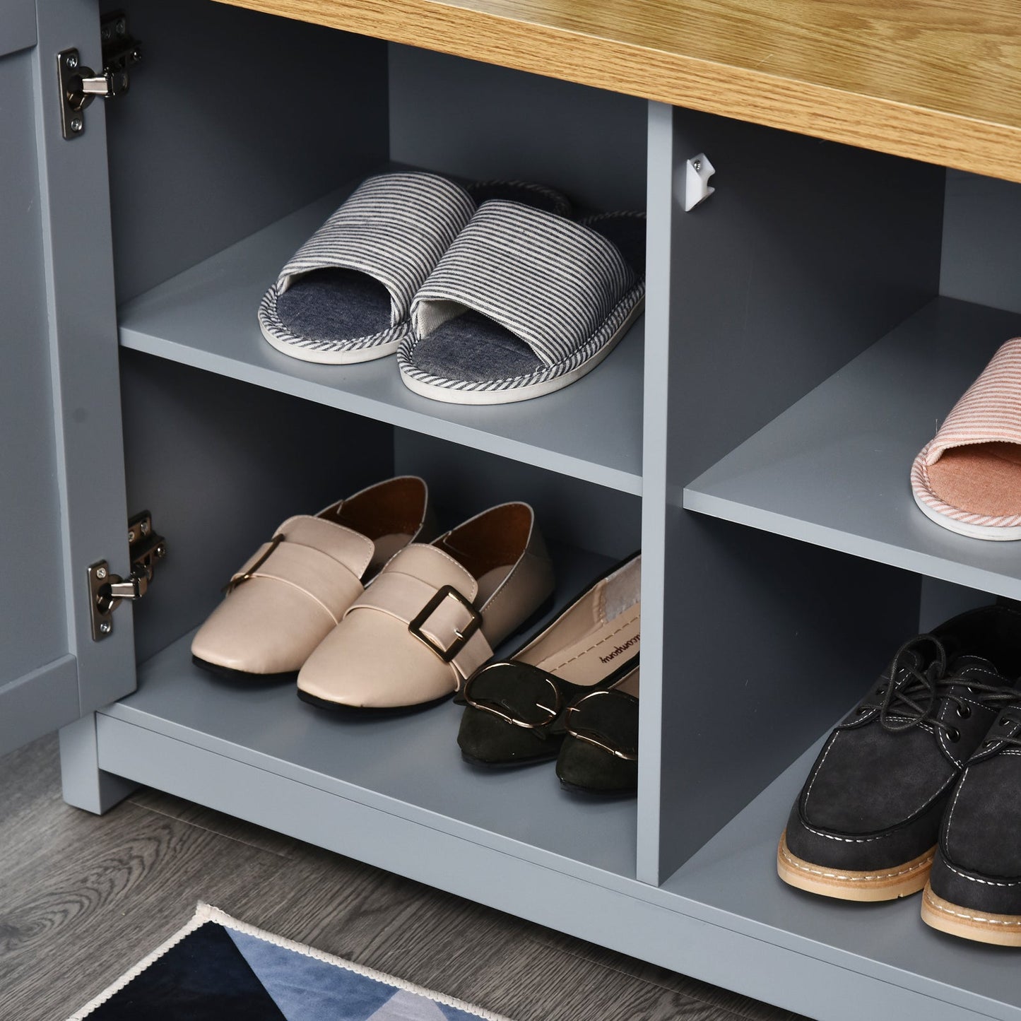 Shoe Storage Two Drawer Grey