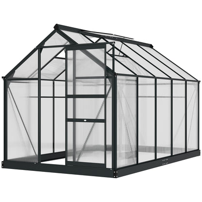 Clear Polycarbonate Greenhouse Large Walk-In Green House Garden Plants Grow Galvanized Base Aluminium Frame With Slide Door