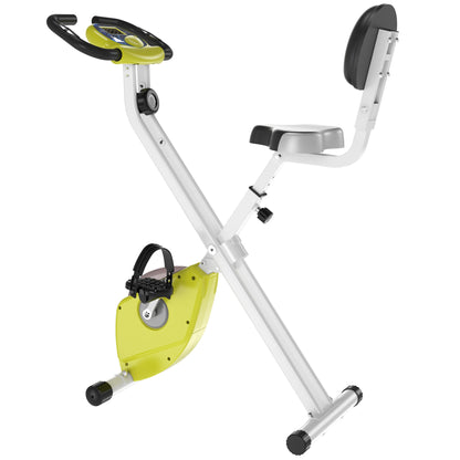 Homcom Steel Manual Stationary Bike Resistance Exercise Bike w/ LCD Monitor Yellow