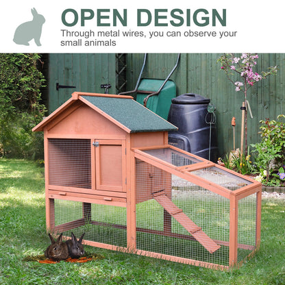 PawHut 2 Tier Rabbit Hutch Outdoor