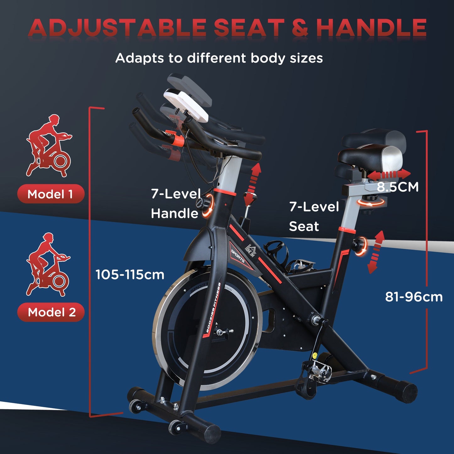 Belt-Driven Exercise Bike Home Fitness Trainer W/ Adjustable Resistance