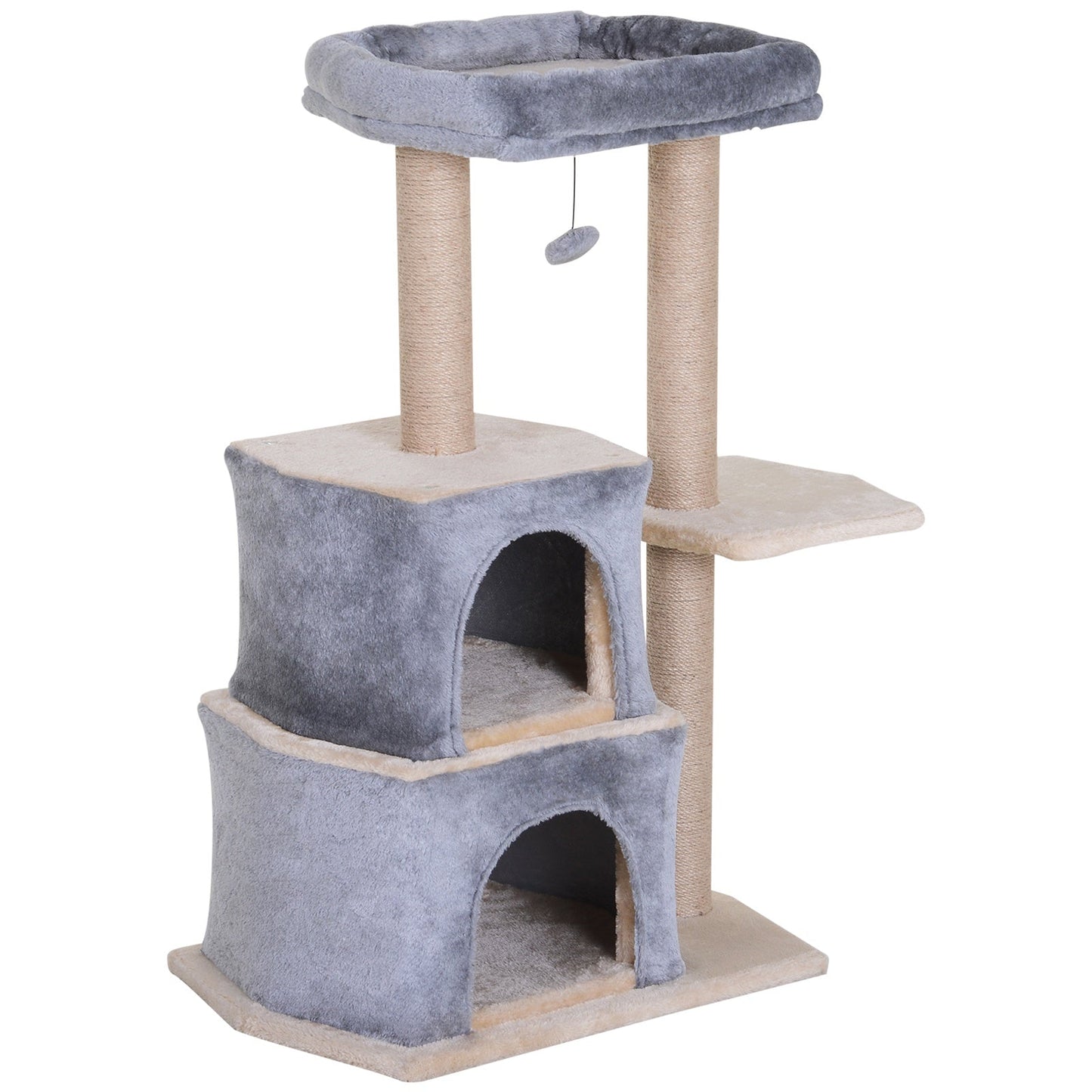 PawHut Cat Tree for Indoor Cats Scratching Posts with 2 Houses