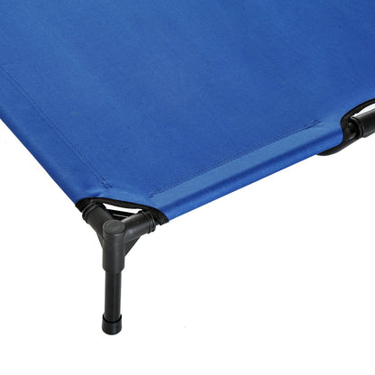 Pawhut Large Dogs Portable Elevated Fabric Bed For Camping Outdoors Blue