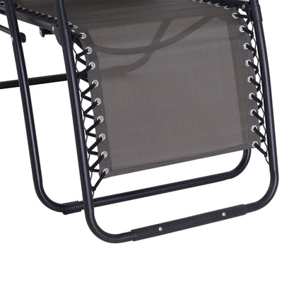 Outdoor Zero Gravity Chair w/ Head Pillow for Patio Decking Gardens Camping Grey