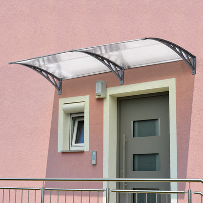 Door Canopy Awning Outdoor Window Rain Shelter Cover for Front/Back Door Porch Clear 196 x 75cm