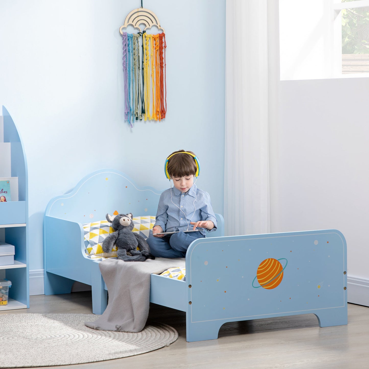 ZONEKIZ Space Themed Toddler Bed