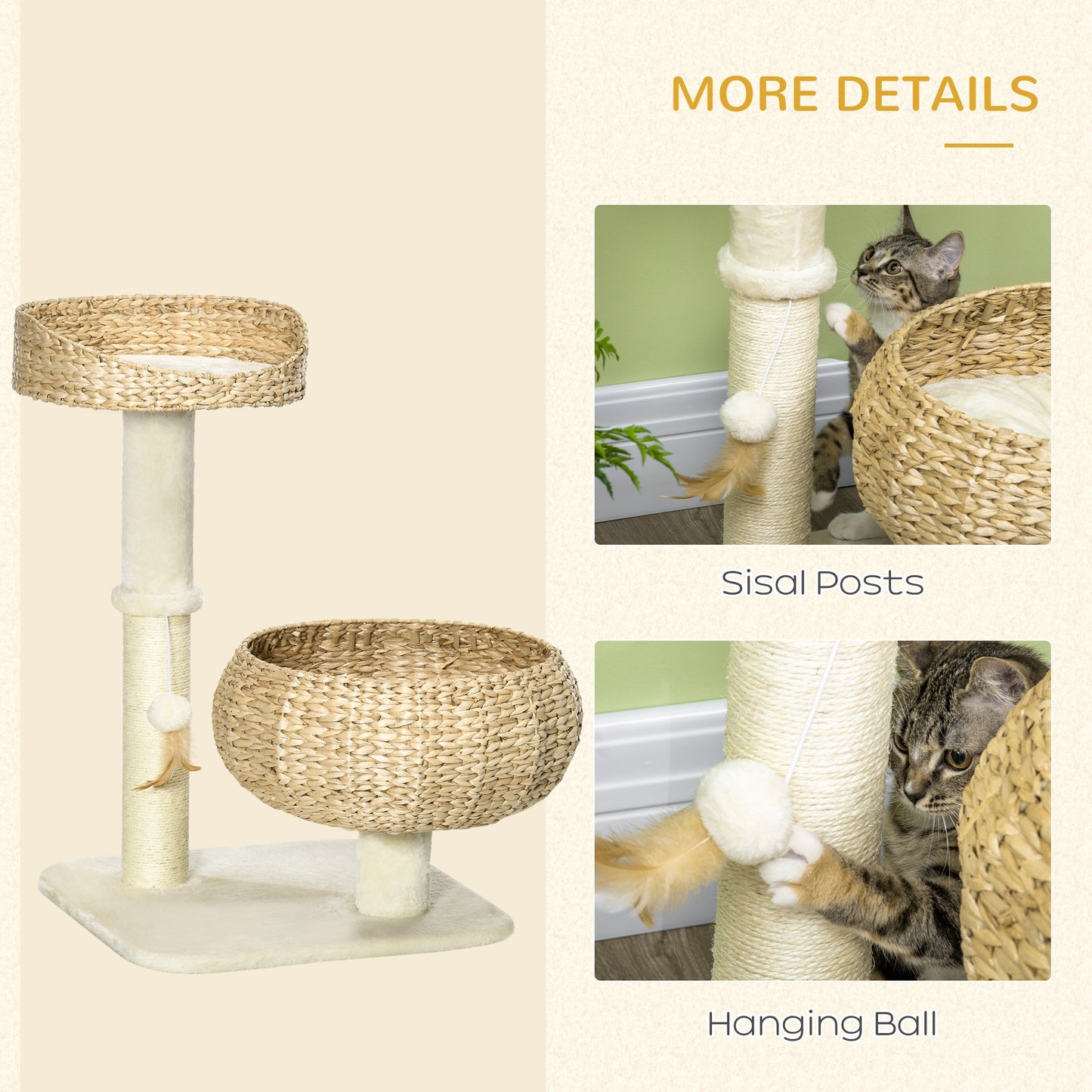 PawHut 72cm Cat Tree Kitten Tower