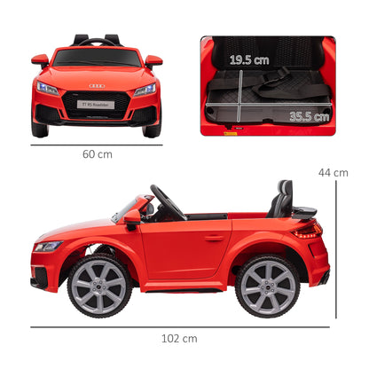 Kids Licensed Audi TT Ride-On Car 12V Battery w/ Remote Suspension Headlights and MP3 Player 2.5-5km/h Red