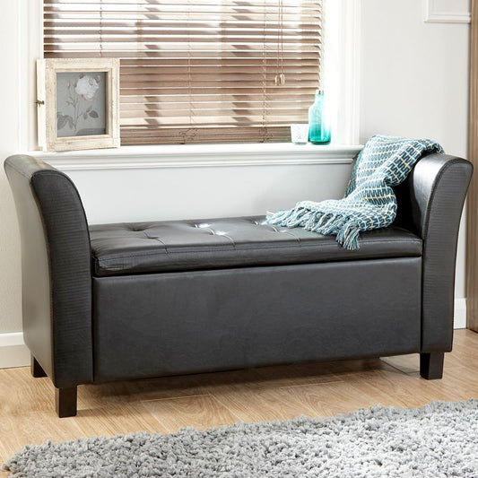 Verona Window Seat Faux Leather Black