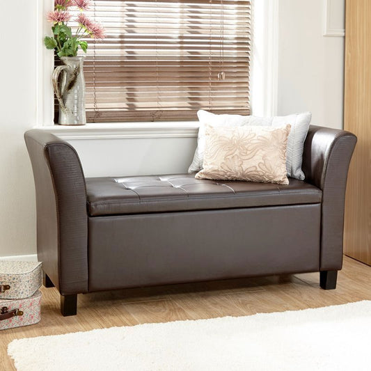 Verona Window Seat Faux Leather Brown