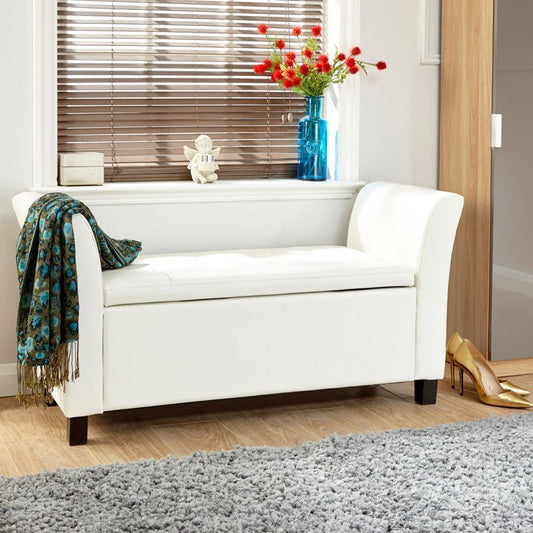 Verona Window Seat Faux Leather White