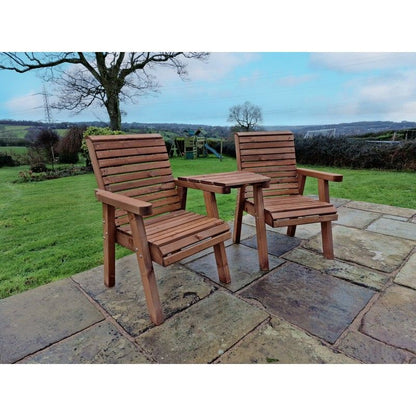 Swedish Redwood Angled Garden Tete a Tete by Churnet Valley - 2 Seats