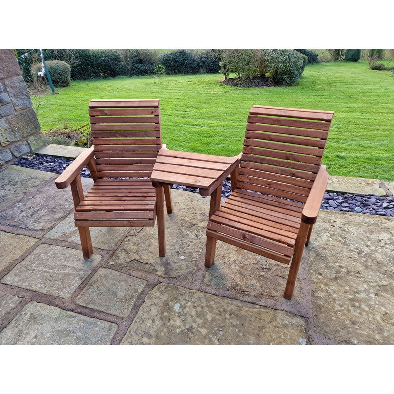 Swedish Redwood Angled Garden Tete a Tete by Churnet Valley - 2 Seats