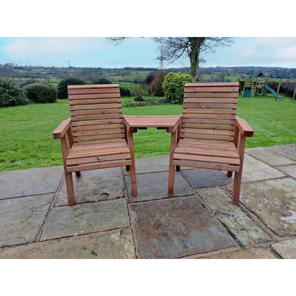 Swedish Redwood Angled Garden Tete a Tete by Churnet Valley - 2 Seats