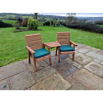 Swedish Redwood Angled Garden Tete a Tete by Churnet Valley - 2 Seats