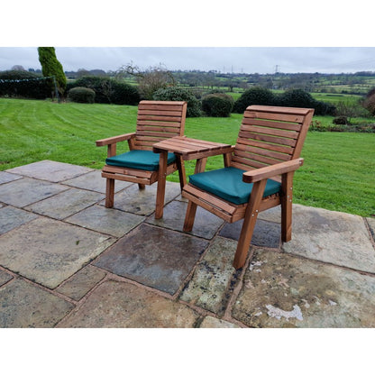 Swedish Redwood Angled Garden Tete a Tete by Churnet Valley - 2 Seats