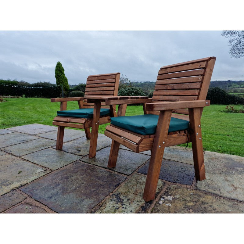 Swedish Redwood Angled Garden Tete a Tete by Churnet Valley - 2 Seats