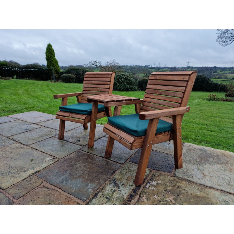 Swedish Redwood Angled Garden Tete a Tete by Churnet Valley - 2 Seats