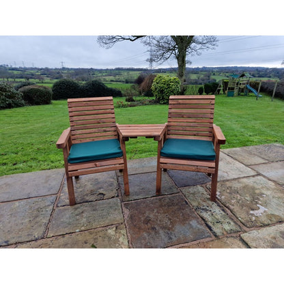 Swedish Redwood Angled Garden Tete a Tete by Churnet Valley - 2 Seats