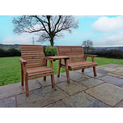 Swedish Redwood Garden Tete a Tete by Churnet Valley - 3 Seats