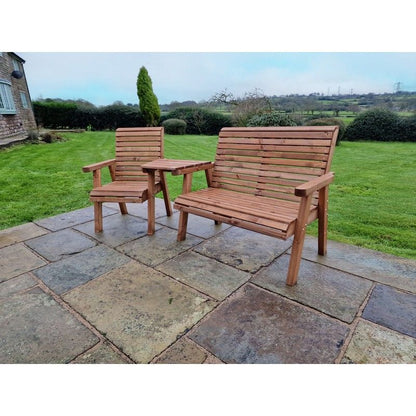 Swedish Redwood Angled Garden Tete a Tete by Churnet Valley - 3 Seats