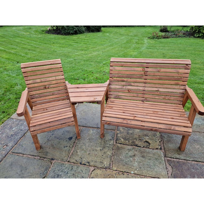 Swedish Redwood Angled Garden Tete a Tete by Churnet Valley - 3 Seats