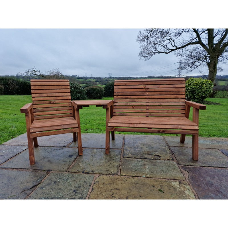 Swedish Redwood Angled Garden Tete a Tete by Churnet Valley - 3 Seats