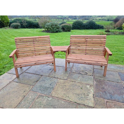 Swedish Redwood Angled Garden Tete a Tete by Churnet Valley - 4 Seat