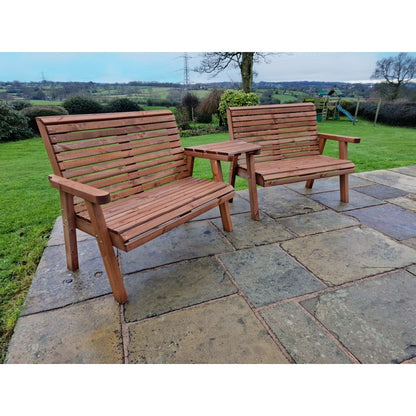 Swedish Redwood Angled Garden Tete a Tete by Churnet Valley - 4 Seat