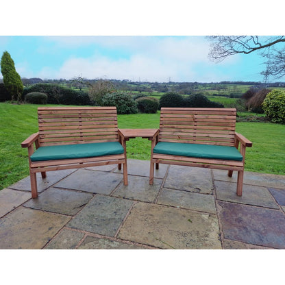 Swedish Redwood Angled Garden Tete a Tete by Churnet Valley - 4 Seat